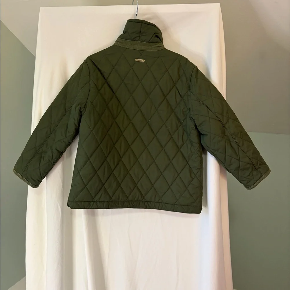 Janie and Jack Olive Quilted Puffer light Jacket size 3/4